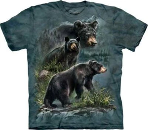 The Mountain Three Black Bears Grizzly Nature Forest Cotton Kids T-Shirt XL - Picture 1 of 6