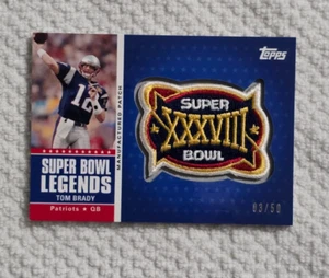 2011 Topps Super Bowl Legends Manufactured Patch 3/50 Tom Brady Patriots NM - Picture 1 of 4