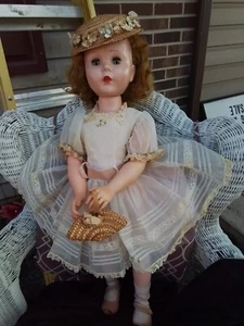 VTG 1950s AMERICAN CHARACTER SWEET SUE 30" Walker Doll Sleep Eyes *WORKS* N*BOX - Picture 1 of 24