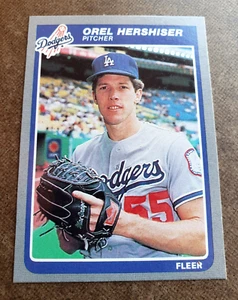 Tarjeta de novato deportiva de béisbol Fleer Orel Hershise RC MLB vintage 1985 #371 Dodgers - Imagen 1 de 12
