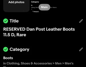 RESERVED Dan Post Leather Boots 11.5 D, Rare - Picture 1 of 1