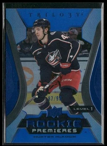 Giacche blu 2023-24 Upper Deck Trilogy Hunter McKown /99 #108 Columbus - Foto 1 di 2