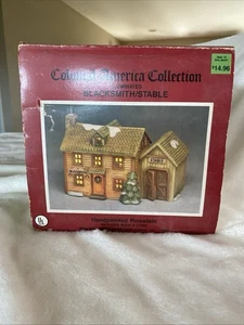 Kolonial Sammlung Dorf Schmiedestall Vintage 1989 beleuchtet Weihnachten - Bild 1 von 8