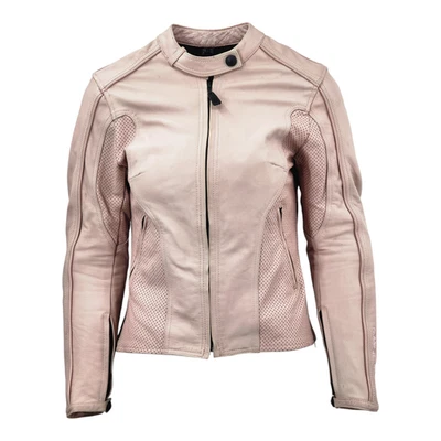 Frank Thomas Women’s Ladies Pink Leather Motorcycle Jacket CE Armour - Image 1 of 4