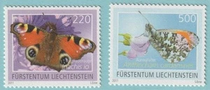 Liechtenstein 2011 ** postfrisch MiNr. 1592-1593 SK Schmetterlinge - Bild 1 von 1