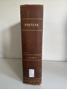 Vtg FORTUNE Magazine July - December 1934 BOUND BOOK 6 Issues Ads Art Vol X - Picture 1 of 15