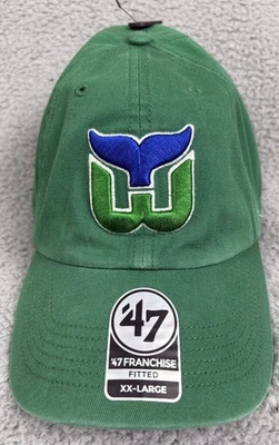 Hartford Whalers 47 Marca Franquicia Sombrero Gorra Ajustable XXL Verde Retro NHL Nuevo Foto 1 de 4