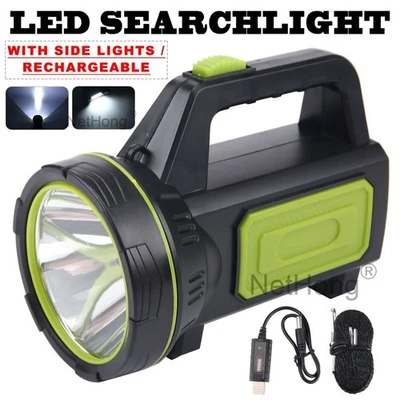 Portable Hand Torch + Lantern Super Bright LED Searchlight USB Rechargeable Lamp - Image 1 of 4