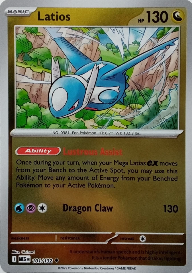 101/132 LATIOS REVERSE HOLO MEGA EVOLUTION POKEMON CARD - Image 1 of 1