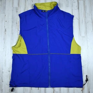 Y2K vintage Asics blue full zip vented running vest jacket size medium gorpcore - Picture 1 of 9