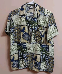 In Gear Hawaiihemd Herren Medium Grün Blau - Bild 1 von 6