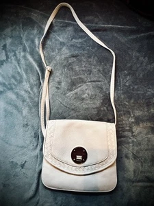 Purse Elliot Lucca White Wedding Wedding Crossbody Leather 9"x 8" - Picture 1 of 7