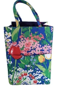 Vintage 1960's Margaret Smith Gardiner, Maine Lunchbox Floral Tote Bag Mod - Picture 1 of 12