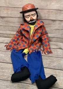 Vintage EMMETT KELLY 28” Ventriloquist Dummy Clown Doll Juro Novelty - Photo 1/11