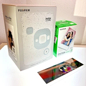 Fujifilm Instax Mini Liplay Hybrid Instant Camera Stone White Open Box Japan - Picture 1 of 14