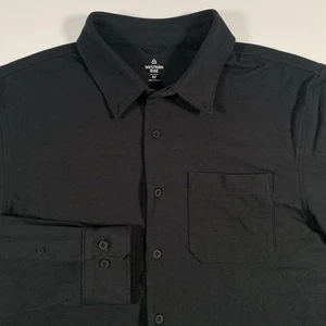 Camisa Western Rise Algodón Abotonada Para Hombre Mediana Negra Bolsillo Elástico - Imagen 1 de 10