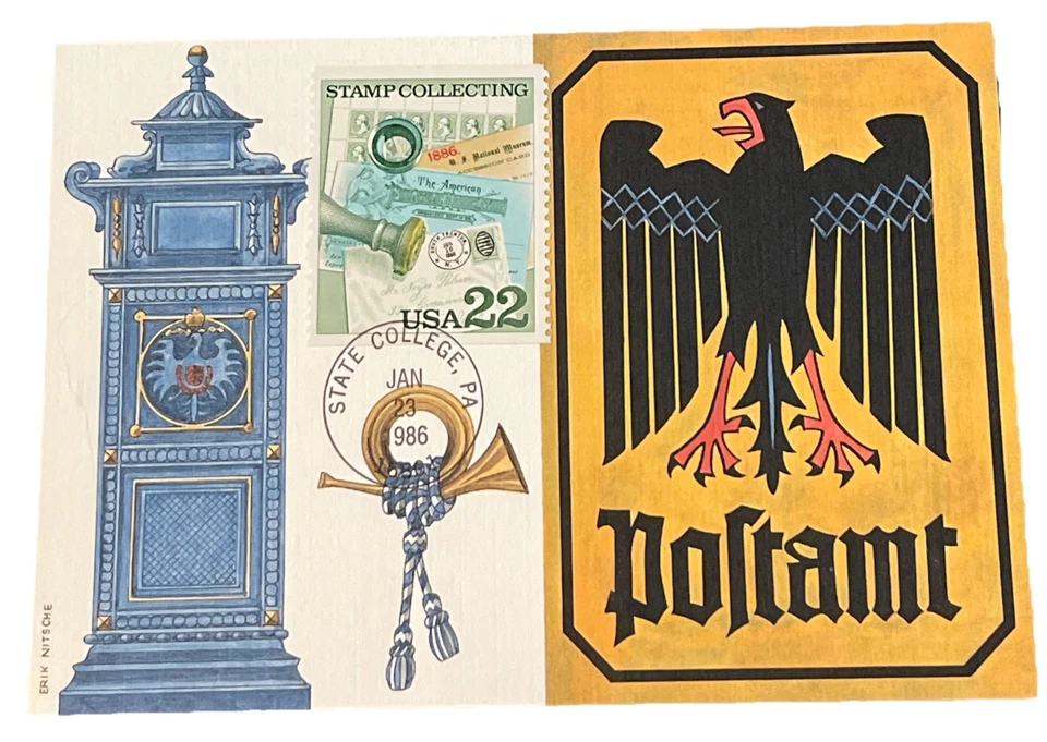 USA 1986 THE ROMANCE OF STAMP COLLECTION JANUARY 23, 1986 FDC MAXI CARD - Image 1 of 2