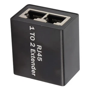 One To Two Splitter Ethernet Splitter RJ45 Network Connector Adapter Etherne NEW - Afbeelding 1 van 12