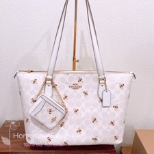NWT Coach Gallery Tote & Zip Card Case With Bee Print Bundle