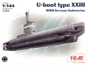 U-Boat Type XXIII, WWII German Submarine 1:350 Plastic Model Kit ICM - Foto 1 di 2
