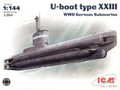 U-Boat Type XXIII, WWII German Submarine 1:350 Plastic Model Kit ICM - Immagine 1 di 2