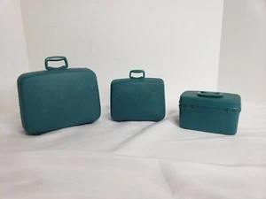 vintage Barbie Luggage set Teal Blue as is - Picture 1 of 9