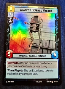 Star Wars Unlimited Spark of Rebellion Academy Defense Walker FOIL Common Card - Picture 1 of 2