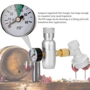 CO2 Mini Gas Regulator & Corny Keg Ball Lock Disconnect for Beer Tap & Homebrew - Picture 1 of 6