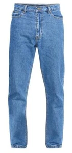 JEANS CÓMODOS EXTRA ALTOS AZULES LAVADOS A PIEDRA EN CINTURA 32 A 50", PIERNA INTERIOR 38 - Imagen 1 de 19