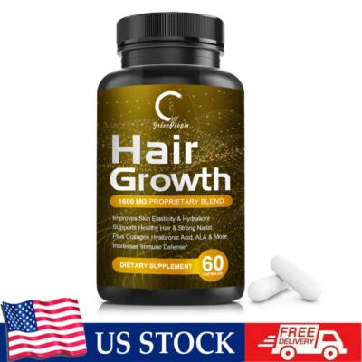 HAIR FAST GROWTH 5000MG HERBAL PILLS PREVENT ANTI LOSS STIMULATE VITAMINS PILLS - Image 1 of 4