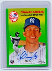 2023 Topps cromo platino Oswaldo Cabrera novato autógrafo verde # 22/75 NY ⚾️ - Imagen 1 de 2