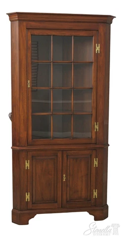 59162EC: HENKEL HARRIS 12 Pane Cherry Corner China Cabinet Cover
