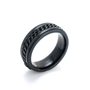 Edelstahlring Bandring Ring schwarz Spinning spinner drehbar er201203150117 - Picture 1 of 3