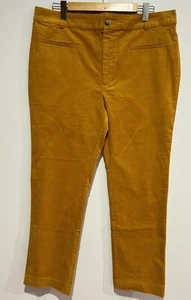 Gold Cord Straight Leg Long Pant/ Waist Panel/ Zip/ Button Size16 Emerge NWT - Picture 1 of 10