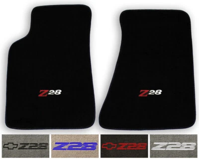 2pc Carpet Floor Mat Set for 1982-2002 Chevrolet Camaro Z28- Choose Color & Logo - Image 1 of 4