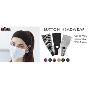 Scunci Hairband With White Buttons For Face Mask Hooks - Assorted Colors - Picture 1 of 1