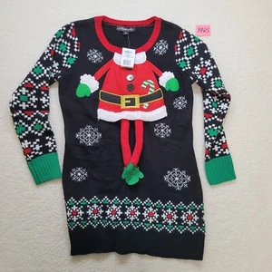 Christmas Santa Ugly Sweater Women's Small United States Sweater Holiday NWT - Picture 1 of 17