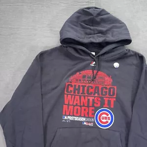 Majestic Sweatshirt Mens L Chicago Cubs Hoodie Post Season 2015 Authentic NWOT - Picture 1 of 8