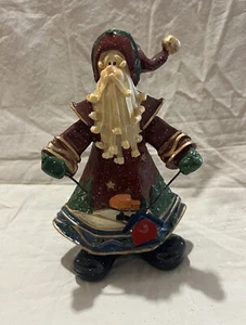 Vintage Weihnachtsmann Figur Weihnachten Resin Figur rot grün 5 Zoll - Bild 1 von 5