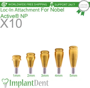 10x Dental Straight Lokator Attachment Narrow Platform Conical Hex 2.25mm - Picture 1 of 3