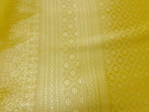Robe de mariée en tissu traditionnel thaïlandais jaune motif damassé 40 pouces drapé BTY