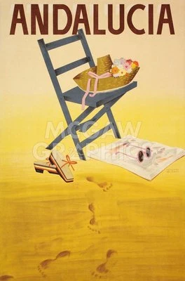 Andalucia Sevilla Spain, Vintage Poster, Wall Decor Art Print 14" x 11" 1758 - Image 1 of 2