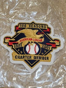 2001 American League Baseball Stagioni 2001 patch 100° anniversario MLB - Foto 1 di 4