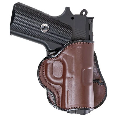 MAXX CARRY PADDLE HOLSTER FOR KIMBER ULTRA CARRY II. OWB LEATHER PADDLE W/ ADJUSTABLE CANT.