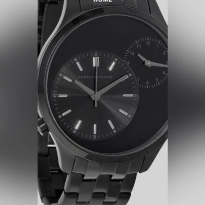 Reloj Armani Exchange Negro Ion Chapado Doble Hora AX2161 Baterías Nuevas Foto 1 de 4