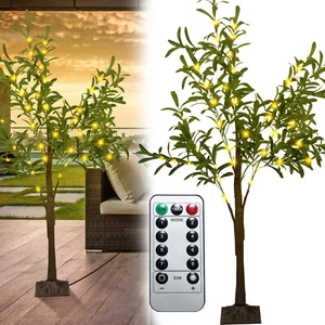 4/6FT Lighted Olive Tree 300 LED Fairy Lights Faux Plant Tree with Remote Decor - Picture 1 of 15