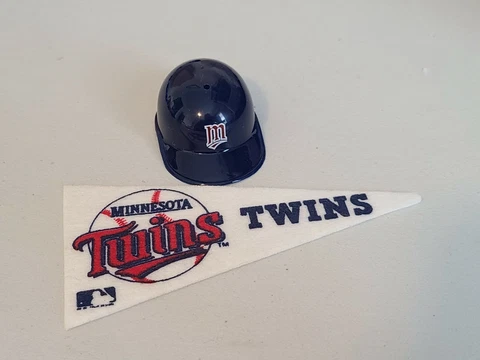 Vintage 1980's Laich MLB Matching Mini Helmet & Pennant  - Minnesota Twins Cover