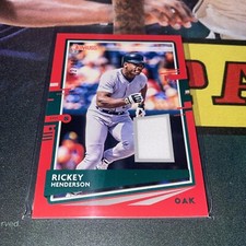 Panini Donruss Baseball Rickey Henderson Jersey Relic Red Border SP/99 GU A’s