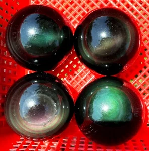 1,54 Zoll 293 g 4 Stck. Natürliche Boutique Regenbogen Obsidian Katzenauge Kristallkugel ie3018 - Bild 1 von 17