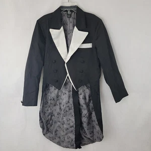 Chaqueta Esmoquin DC Comic Para Hombres Talla PEQUEÑA NEGRA BLANCA Joker Juegos con disfraces TEMA CANDENTE *Manchas - Imagen 1 de 19